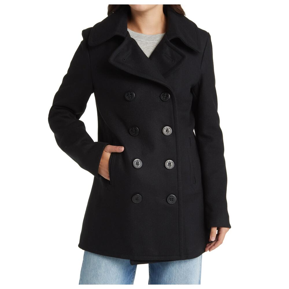 Schott NYC Wool Blend Peacoat  Size Small